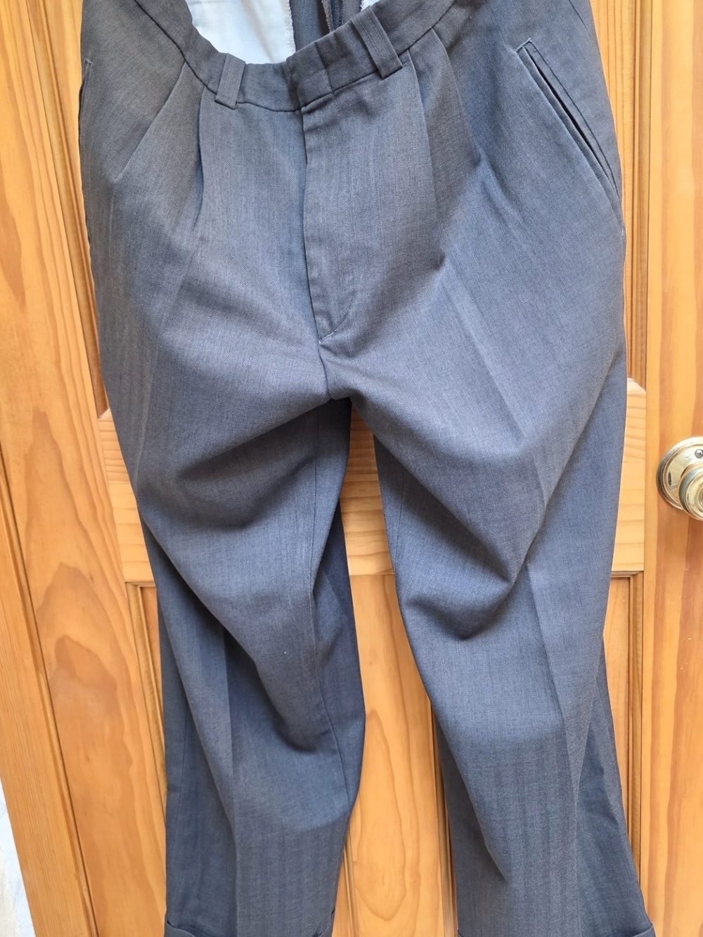 Men's Gray Pleated Dress Pants - Tailored Classic Trousers